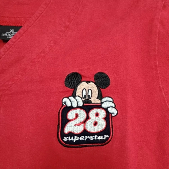 Vintage Mickey Unlimited Woman Red Baseball Superstar Long Sleeve T Size 2x - Picture 3 of 7